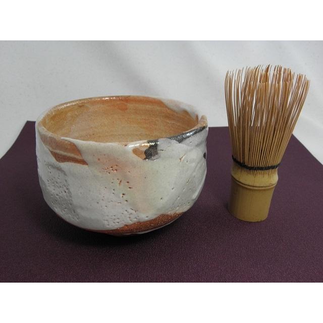 jch-6 焼締志野 抹茶茶碗 文部大臣奨励賞受賞作家 荒川明作 木箱