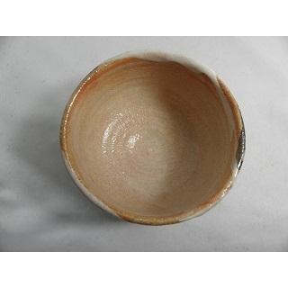 jch-6  焼締志野　 抹茶茶碗  文部大臣奨励賞受賞作家　荒川明作 木箱付き_3