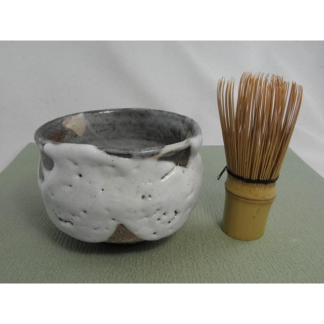 jch-8  鼠志野 抹茶茶碗  文部大臣奨励賞受賞作家 荒川明作 木箱付きの画像