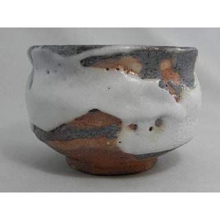 jch-8  鼠志野 抹茶茶碗  文部大臣奨励賞受賞作家 荒川明作 木箱付きの画像