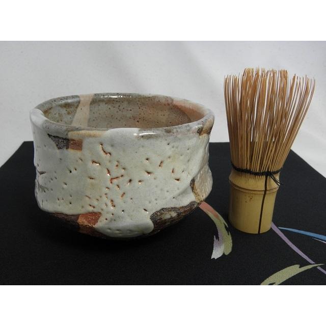 jch-9  焼締志野 抹茶茶碗  文部大臣奨励賞受賞作家 荒川明作 木箱付きの画像