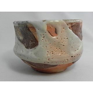 jch-9  焼締志野 抹茶茶碗  文部大臣奨励賞受賞作家 荒川明作 木箱付きの画像