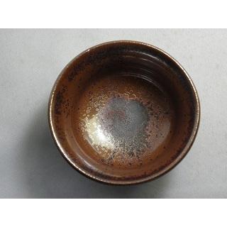 jgu-8  茜華天目釉　おちょこ ぐいのみ　文部大臣奨励賞受賞作家　荒川明作 木箱付き_3