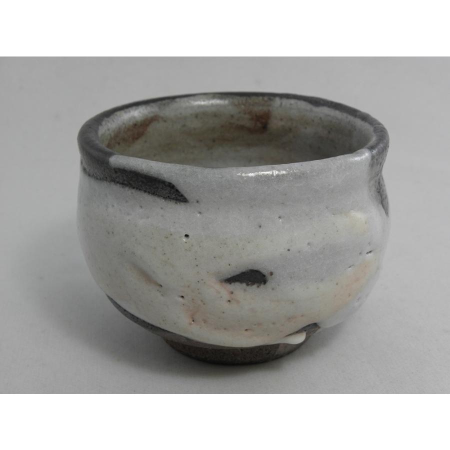 林 健人 黒志野茶碗／共箱・共布 抹茶茶碗 黒釉に白樺林