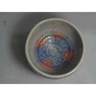 kch-11 積層泥彩 白茶碗 文部大臣奨励賞受賞作家 荒川 明作 木箱付きの画像