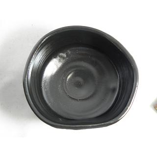 lch-10 漆黒沓形 抹茶茶碗 文部大臣奨励賞受賞作家 荒川明作 木箱付きの画像