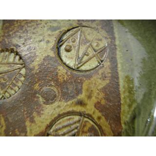 mkoha-7 鳴海織部小鉢2ヶ 文部大臣奨励賞受賞作家 荒川明作 紙箱付の画像
