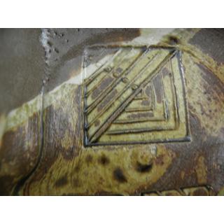 mkoha-7 鳴海織部小鉢2ヶ 文部大臣奨励賞受賞作家 荒川明作 紙箱付の画像