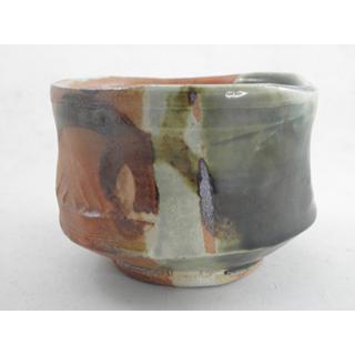 nch-4 鳴海織部 抹茶茶碗  文部大臣奨励賞受賞作家 荒川明作 木箱付きの画像