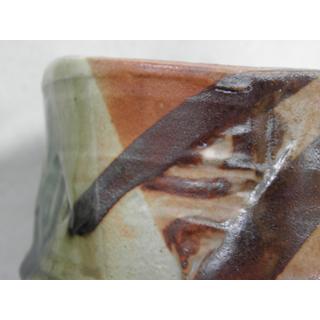 nch-4 鳴海織部 抹茶茶碗  文部大臣奨励賞受賞作家 荒川明作 木箱付きの画像