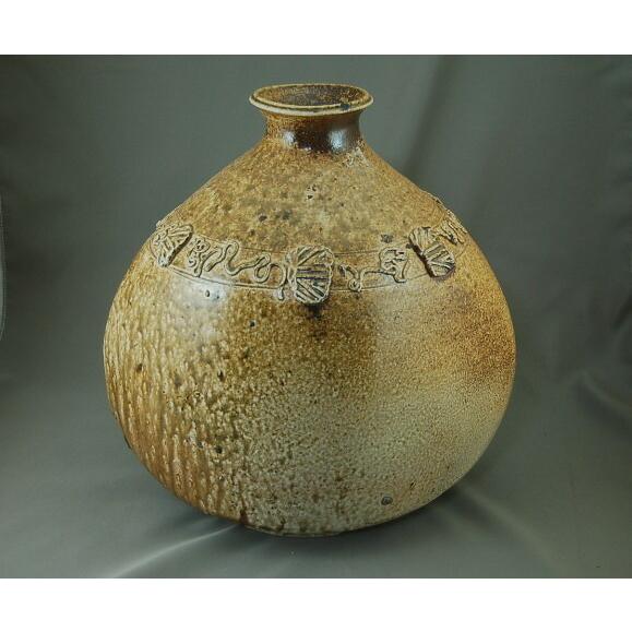 tu-6 灰被り大壺 文部大臣奨励賞受賞作家 荒川明作 木箱付き : 荒川 明 