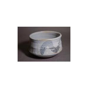 yti-32 志野焼　抹茶茶碗　　文部大臣奨励賞受賞作家　荒川明作 木箱付き