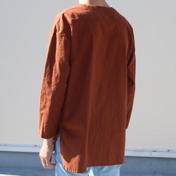 オーディエンス Audience ボートネックプルオーバーポケ付き9分袖シャツ コットンクロス地 日本製 メンズ |  | 14