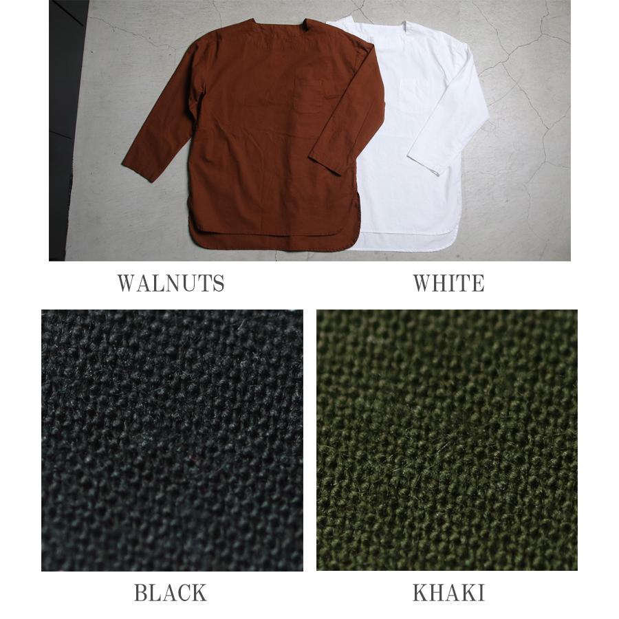 オーディエンス Audience ボートネックプルオーバーポケ付き9分袖シャツ コットンクロス地 日本製 メンズ |  | 19