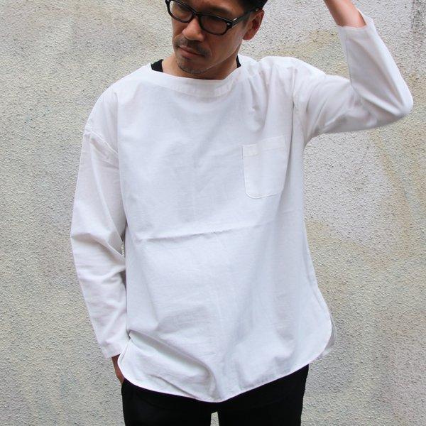 オーディエンス Audience ボートネックプルオーバーポケ付き9分袖シャツ コットンクロス地 日本製 メンズ |  | 06