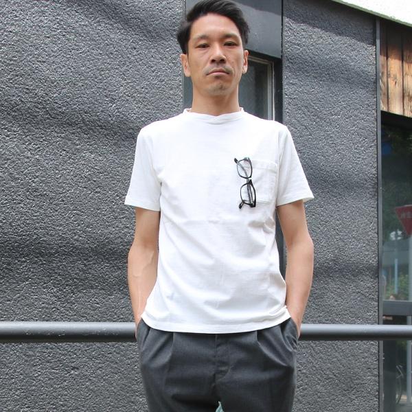 【RE PRICE / 価格改定】オーバーラップ クルーネック半袖Tシャツ グラスポケ付 吊り編み天竺 東京製 | Audience | 10