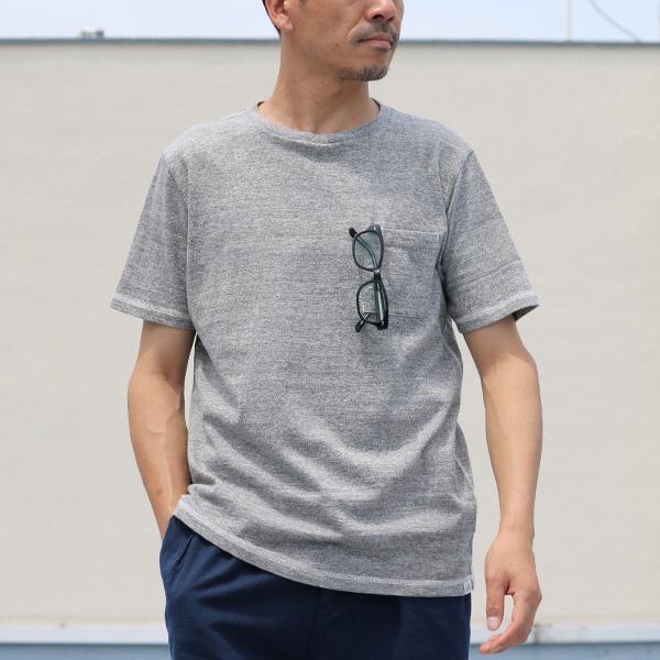 【RE PRICE / 価格改定】オーバーラップ クルーネック半袖Tシャツ グラスポケ付 吊り編み天竺 東京製 | Audience | 04