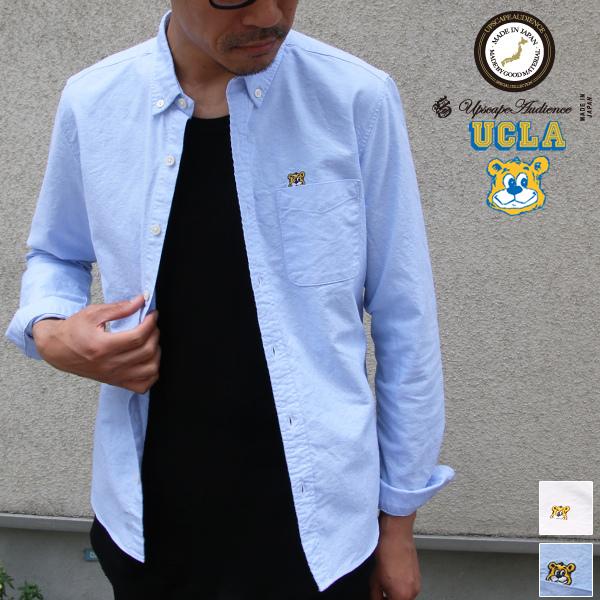 【RE PRICE/価格改定】オーディエンス Audience UCLA ブルーインズ熊刺繍付シャツ チビ衿 ボタンダウンシャツ シャンブレーオックス 日本製 メンズ | Audience