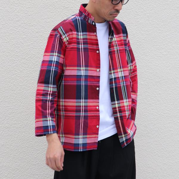 【RE PRICE / 価格改定】 オーディエンス Audience スタンドスモールカラーシャツ シャツジャケット マドラス大判チェック 日本製 メンズ | Audience | 09