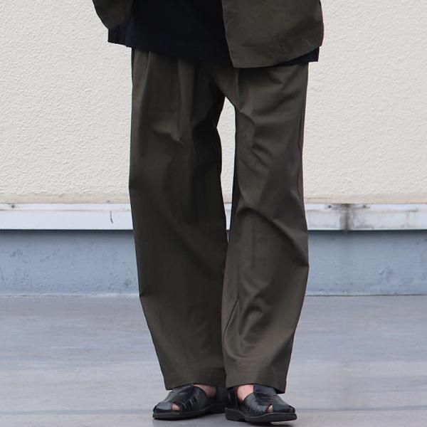 Audience オーディエンス 2タックパンツ ワイドパンツ グリストーンダブル 綿ナイロン 日本製 Upscape Audience | Audience | 06