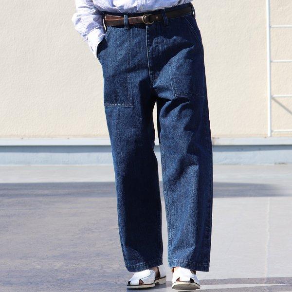 オーディエンス Audience 青耳デニム ウォッシュ加工 ベイカーパンツ 13.75オンスデニム 日本製 メンズ | Audience | 01