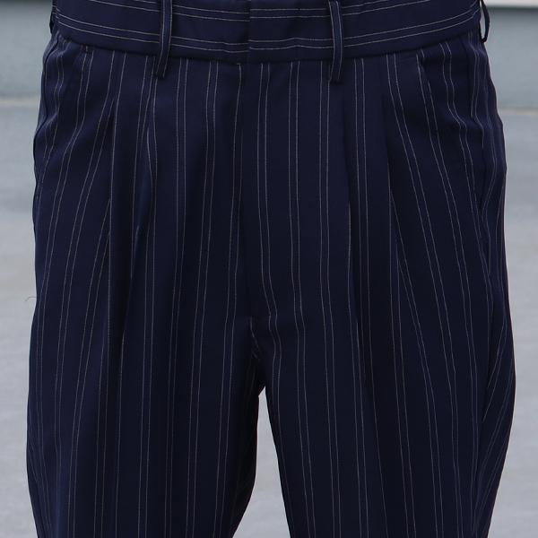 オーディエンス Audience 2タックパンツ テーパードパンツ Reflax Linon リフラクスリノン ストライプ柄 日本製 メンズ AUD3554 | Audience | 13