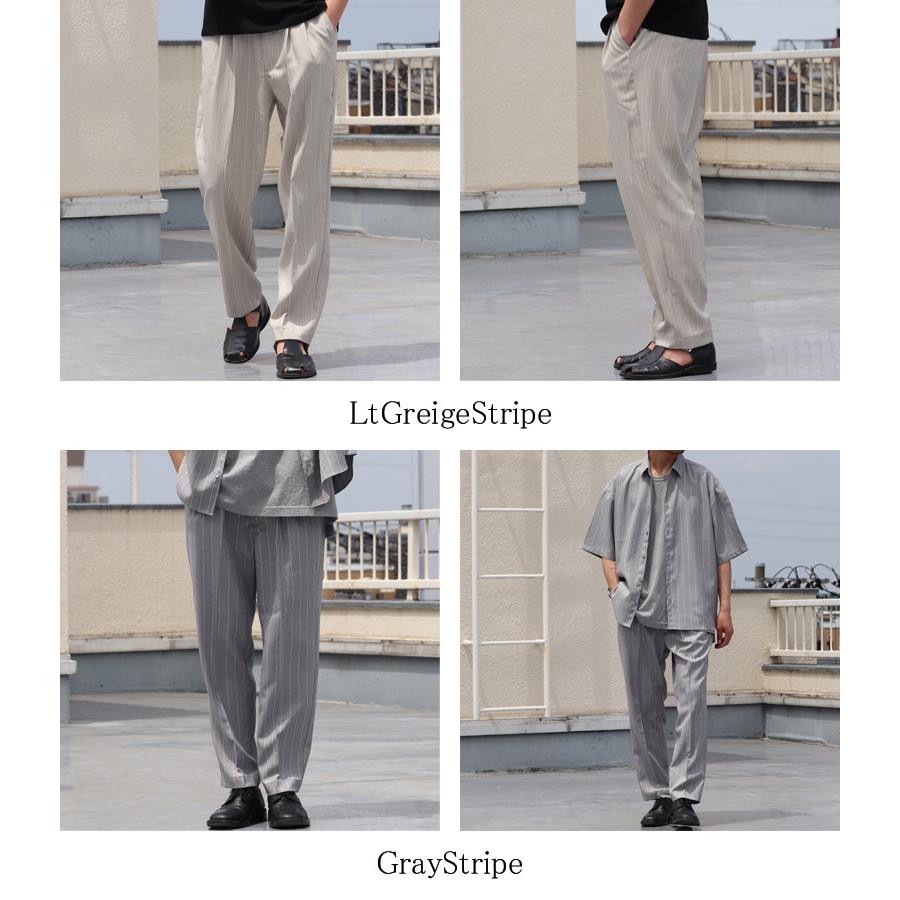 オーディエンス Audience 2タックパンツ テーパードパンツ Reflax Linon リフラクスリノン ストライプ柄 日本製 メンズ AUD3554 | Audience | 16