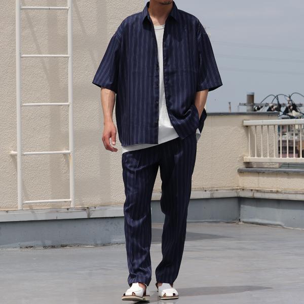 オーディエンス Audience 2タックパンツ テーパードパンツ Reflax Linon リフラクスリノン ストライプ柄 日本製 メンズ AUD3554 | Audience | 04