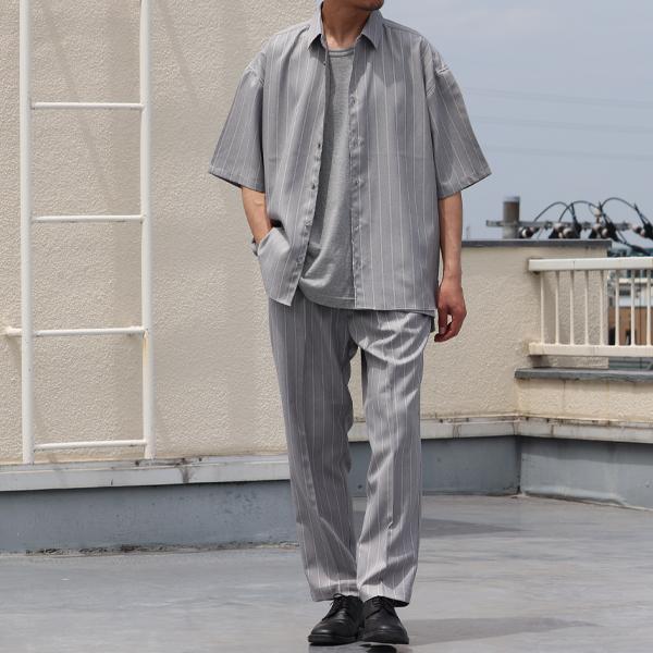 オーディエンス Audience 2タックパンツ テーパードパンツ Reflax Linon リフラクスリノン ストライプ柄 日本製 メンズ AUD3554 | Audience | 08