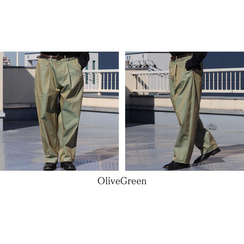 オーディエンス Audience 1タック ワイドイージーパンツ タマムシギャバ 備後産 日本製/AUD3577 | Audience | 16