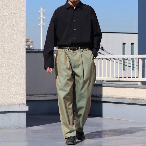 オーディエンス Audience 1タック ワイドイージーパンツ タマムシギャバ 備後産 日本製/AUD3577 | Audience | 08