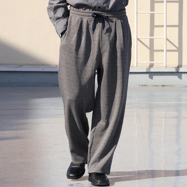 オーディエンス Audience 2タック ワイド イージーパンツ ボンバーヒート ツイード BOMBER HEAT 日本製 AUD3603 | Audience | 01