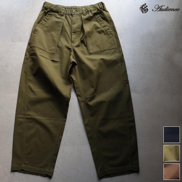 オーディエンス Audience  1タック ベイカー カーヴド イージーパンツ バックサテン メンズ AUD3619 | Audience