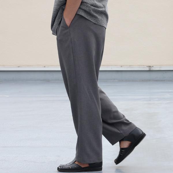 オーディエンス Audience  2タック ワイド イージーパンツ Naturemier TM TECH ナチュレミア リネンライク トロワッシャー 日本製 AUD3626 | Audience | 04