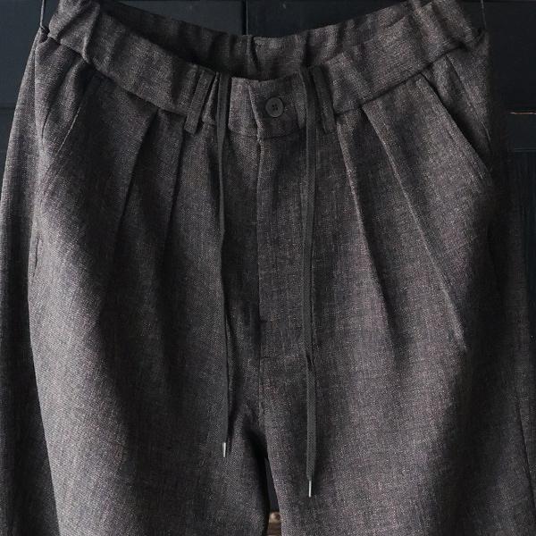 オーディエンス Audience 2タック ワイド イージーパンツ Naturemier TM ナチュレミア TECH リネンライク メランジツイル 日本製 AUD3628 | Audience | 12