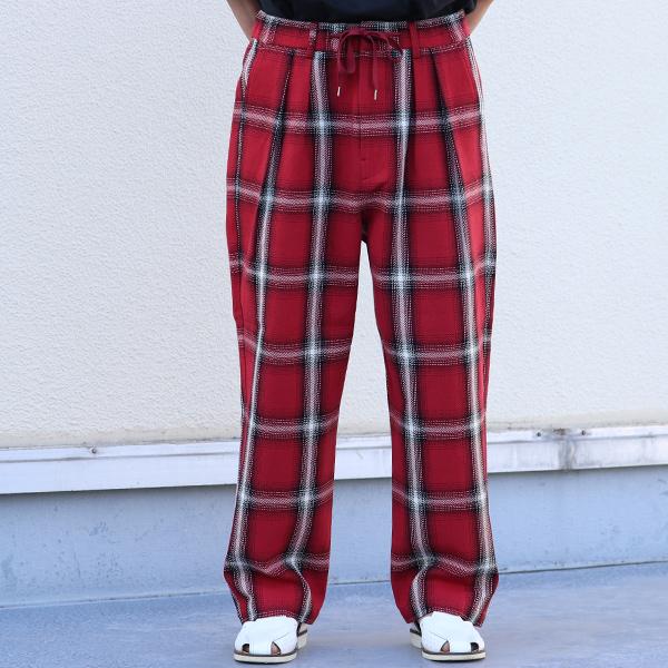 オーディエンス Audience 2タックパンツ ワイドイージーパンツ  ヘヴィツイル オンブレチェック柄 日本製 メンズ　AUD3645 | Audience | 11