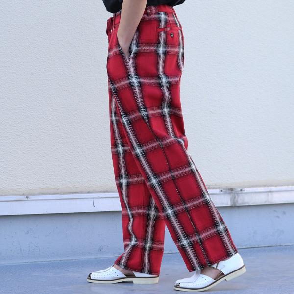 オーディエンス Audience 2タックパンツ ワイドイージーパンツ  ヘヴィツイル オンブレチェック柄 日本製 メンズ　AUD3645 | Audience | 12