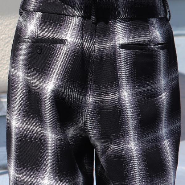 オーディエンス Audience 2タックパンツ ワイドイージーパンツ  ヘヴィツイル オンブレチェック柄 日本製 メンズ　AUD3645 | Audience | 16