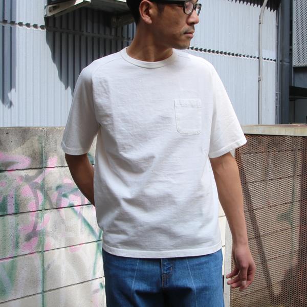16/1吊編天竺 ヘムラウンド 胸ポケ付 クルーネック5分袖Tee【MADE IN TOKYO】『東京製』 / Upscape Audience | Audience | 01
