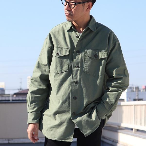 オーディエンス Audience ファティーグシャツ ヨコムラバックサテン グリストーンW加工 ボクシーAラインシルエット 日本製 メンズ | Audience | 01