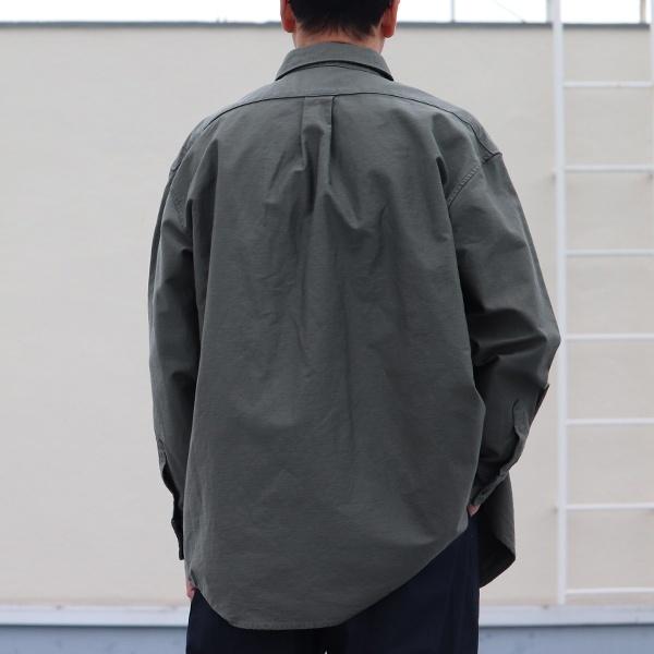 オーディエンス Audience ファティーグシャツ ヨコムラバックサテン グリストーンW加工 ボクシーAラインシルエット 日本製 メンズ | Audience | 11