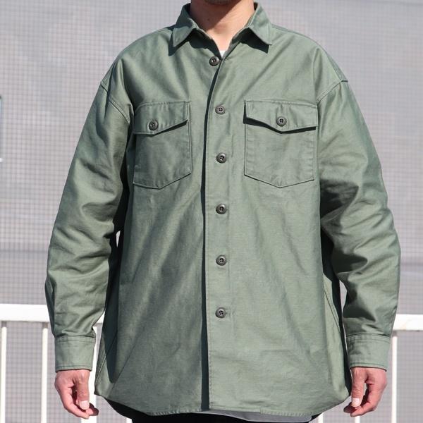 オーディエンス Audience ファティーグシャツ ヨコムラバックサテン グリストーンW加工 ボクシーAラインシルエット 日本製 メンズ | Audience | 14