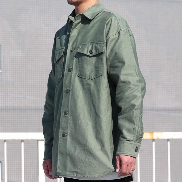 オーディエンス Audience ファティーグシャツ ヨコムラバックサテン グリストーンW加工 ボクシーAラインシルエット 日本製 メンズ | Audience | 15