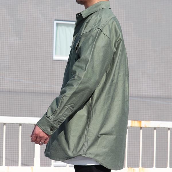 オーディエンス Audience ファティーグシャツ ヨコムラバックサテン グリストーンW加工 ボクシーAラインシルエット 日本製 メンズ | Audience | 16