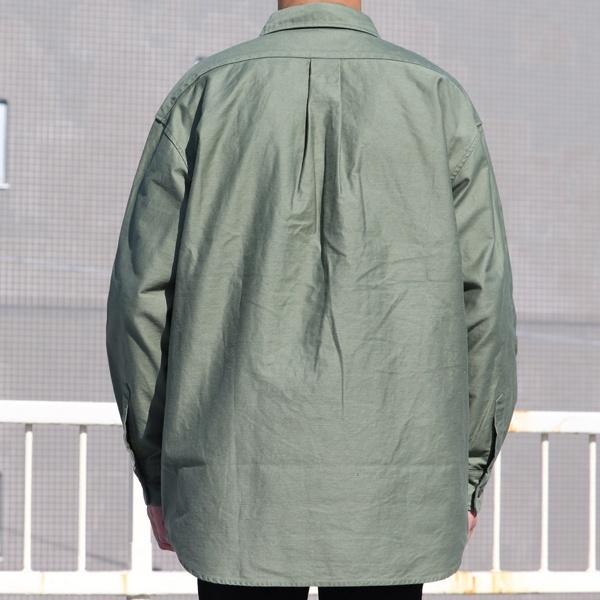 オーディエンス Audience ファティーグシャツ ヨコムラバックサテン グリストーンW加工 ボクシーAラインシルエット 日本製 メンズ | Audience | 17