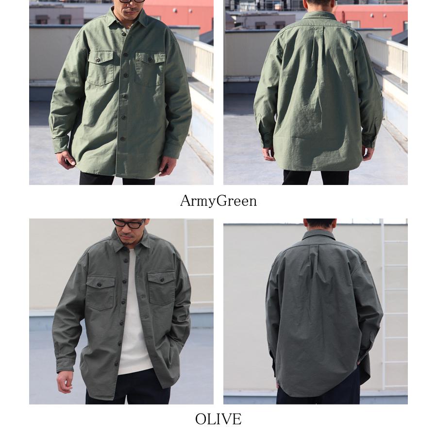 オーディエンス Audience ファティーグシャツ ヨコムラバックサテン グリストーンW加工 ボクシーAラインシルエット 日本製 メンズ | Audience | 18