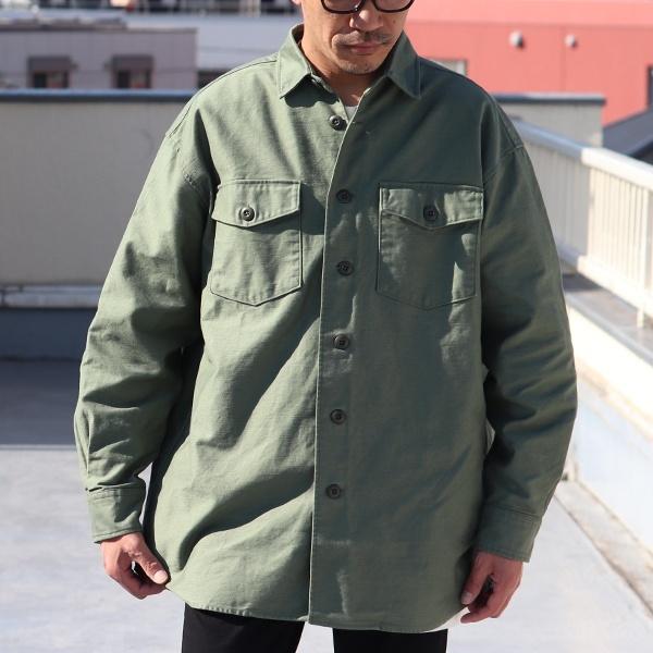 オーディエンス Audience ファティーグシャツ ヨコムラバックサテン グリストーンW加工 ボクシーAラインシルエット 日本製 メンズ | Audience | 03