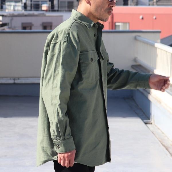 オーディエンス Audience ファティーグシャツ ヨコムラバックサテン グリストーンW加工 ボクシーAラインシルエット 日本製 メンズ | Audience | 04