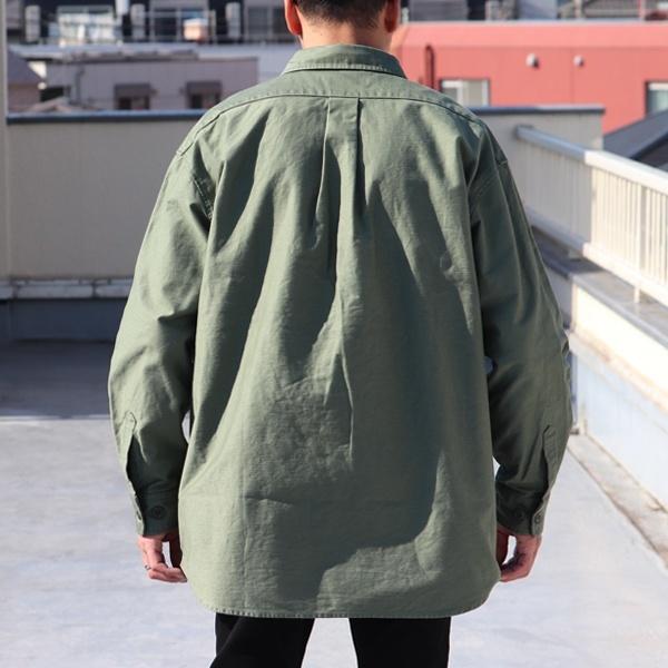 オーディエンス Audience ファティーグシャツ ヨコムラバックサテン グリストーンW加工 ボクシーAラインシルエット 日本製 メンズ | Audience | 05