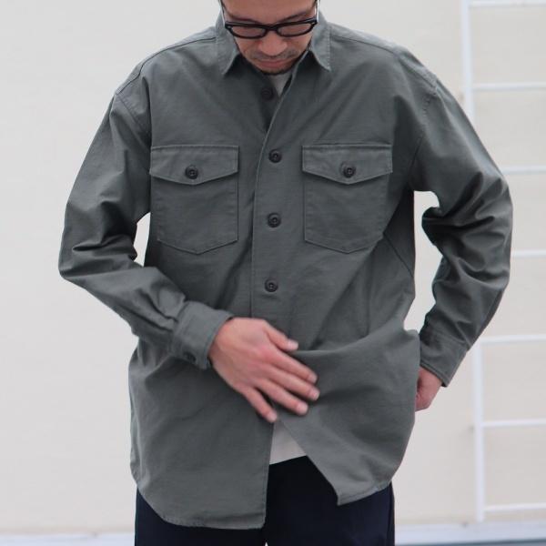 オーディエンス Audience ファティーグシャツ ヨコムラバックサテン グリストーンW加工 ボクシーAラインシルエット 日本製 メンズ | Audience | 09